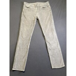 Levi's Strauss 511 Slim Fit Corduroy Trousers Pants Gray Men's 36x34 White Tab